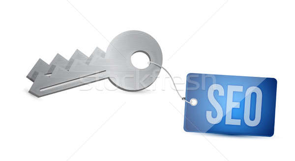 Key to SEO search engine optimization illustration design Stock photo © alexmillos