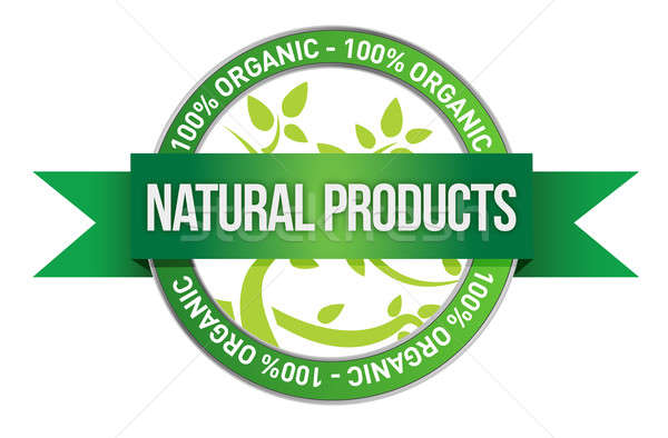 Pure Nature Green Sign illustration design over a white backgrou Stock photo © alexmillos