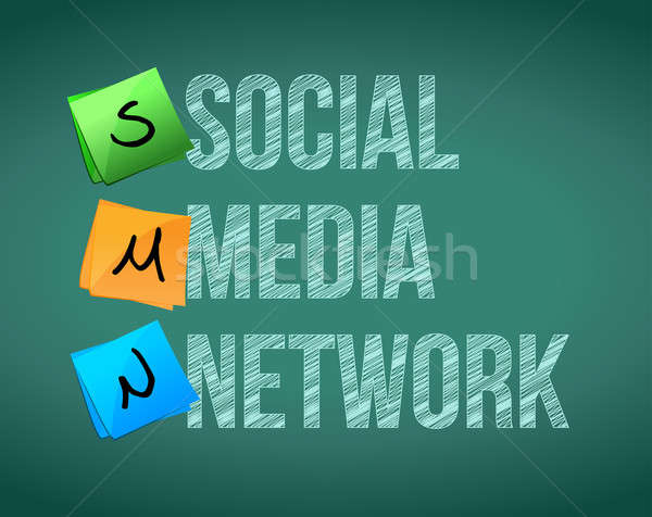 social media network posts on a chalk board illustration design Stock photo © alexmillos