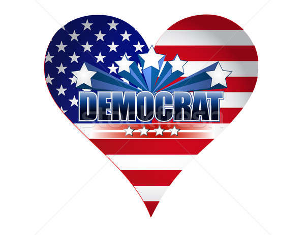 Democrat party usa heart illustration design Stock photo © alexmillos