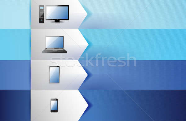 Elektronica aanpasbare Blauw textuur banners laptop Stockfoto © alexmillos
