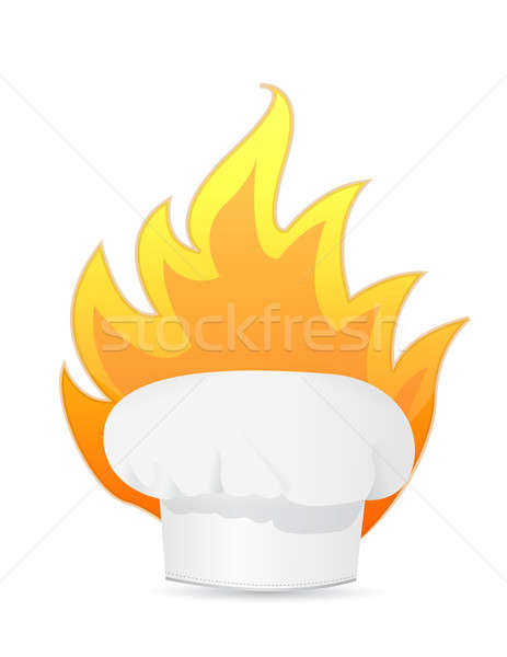 Cocina fuego ilustración diseno signo chef Foto stock © alexmillos