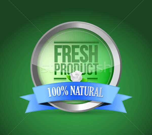 Fresh food product shield of approval illustration  Stock photo © alexmillos