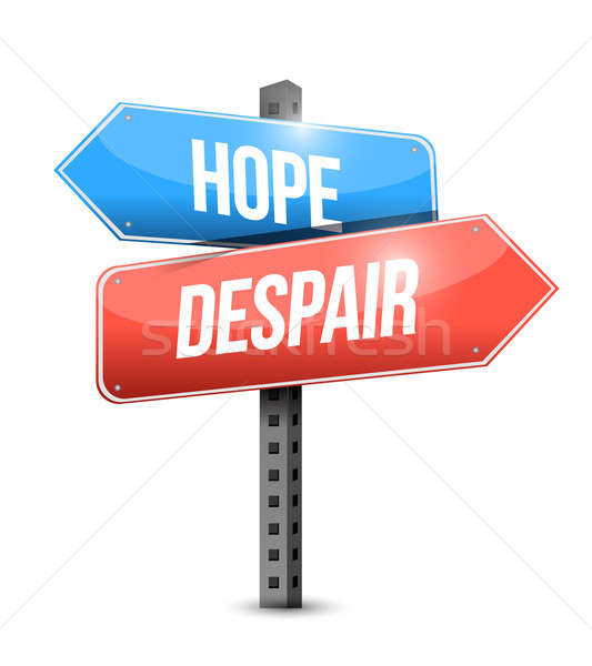 Umut umutsuzluk yol işareti örnek dizayn üzücü Stok fotoğraf © alexmillos
