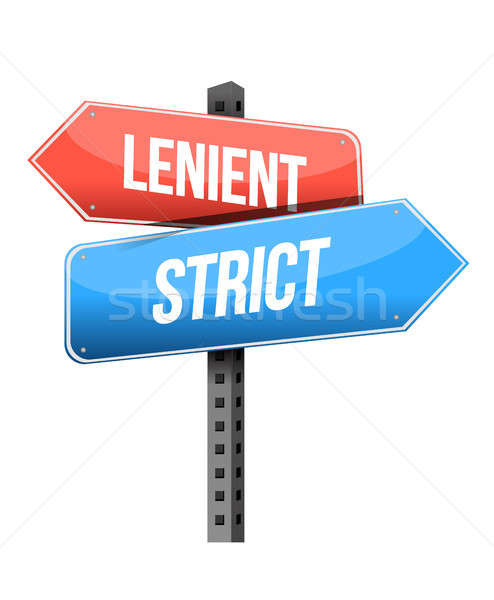 lenient, strict road sign illustration design Stock photo © alexmillos