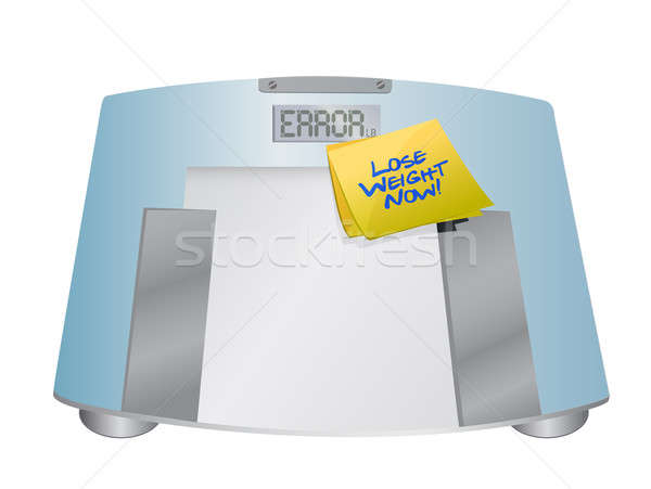 lose weight now sign on a weight scale. Stock photo © alexmillos