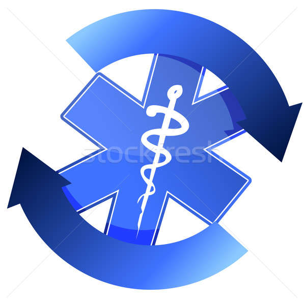 24/7 blue medical symbol cycle illustration design Stock photo © alexmillos