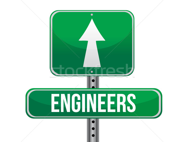 engineers road sign illustration design over a white background Stock photo © alexmillos