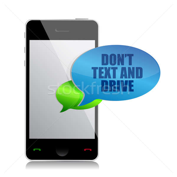 do not text and drive cell bubble message isolated over white Stock photo © alexmillos