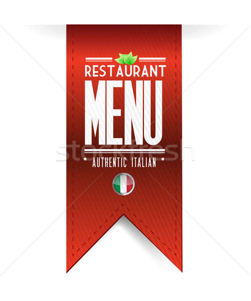 Olasz étterem textúra szalag illusztráció fehér papír Stock fotó © alexmillos