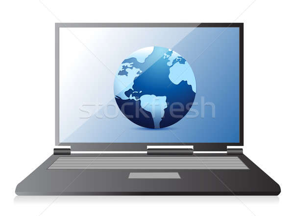 Moderna portátil world wide web Internet icono ordenador Foto stock © alexmillos