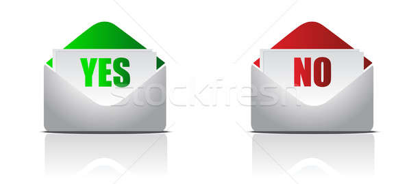 yes and no envelope letters isolated over a white background Stock photo © alexmillos