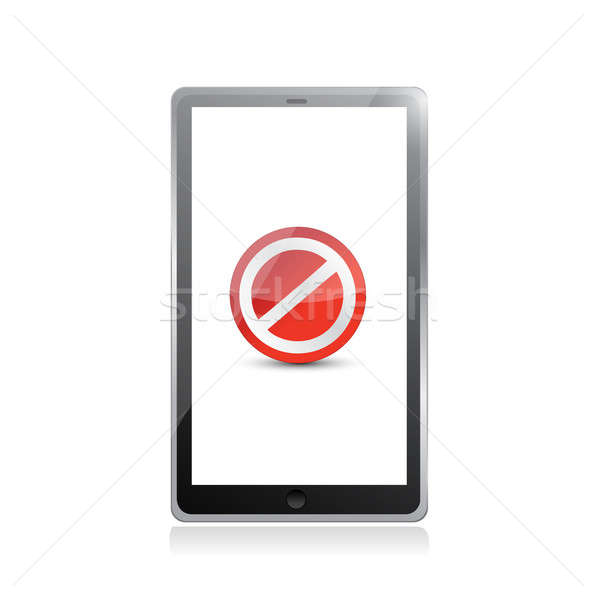 tablet screen with the message forbidden. illustration design ov Stock photo © alexmillos