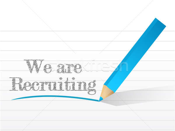 Stock photo: we are recruiting written on a white paper illustration design