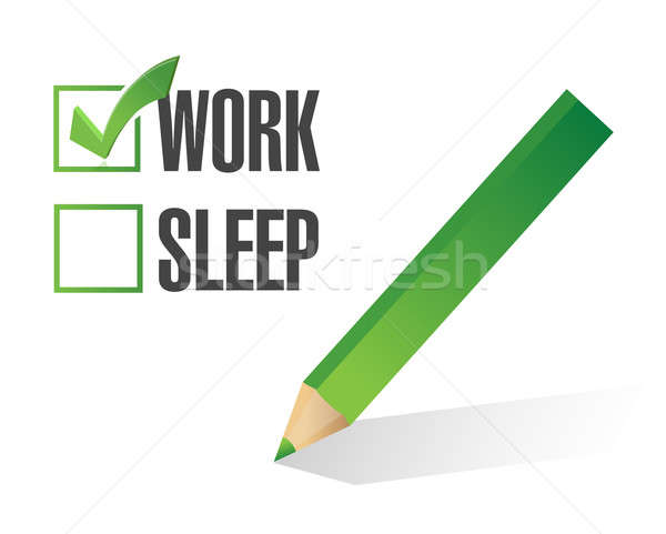 work sleep check mark illustration design over white Stock photo © alexmillos