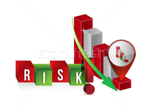 down risk graph illustration design over a white background Stock photo © alexmillos