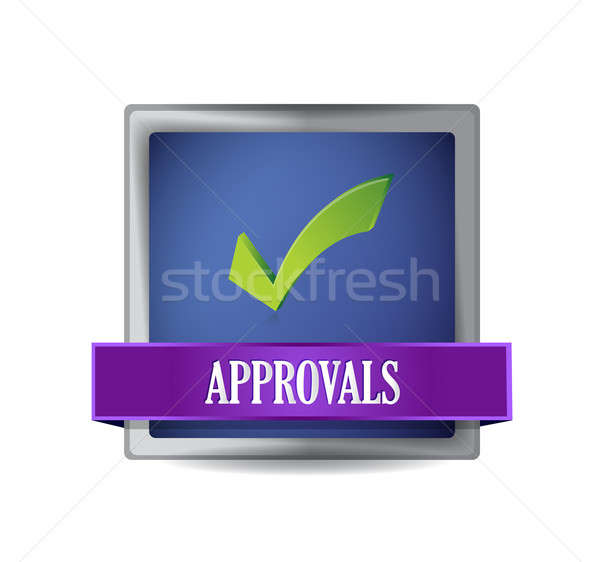 approval button illustration design over a white background Stock photo © alexmillos