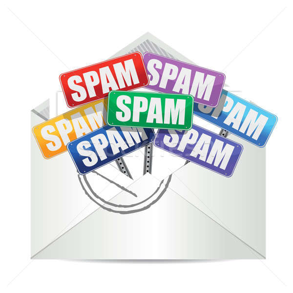 Envelope with spam color signs illustration design Stock photo © alexmillos