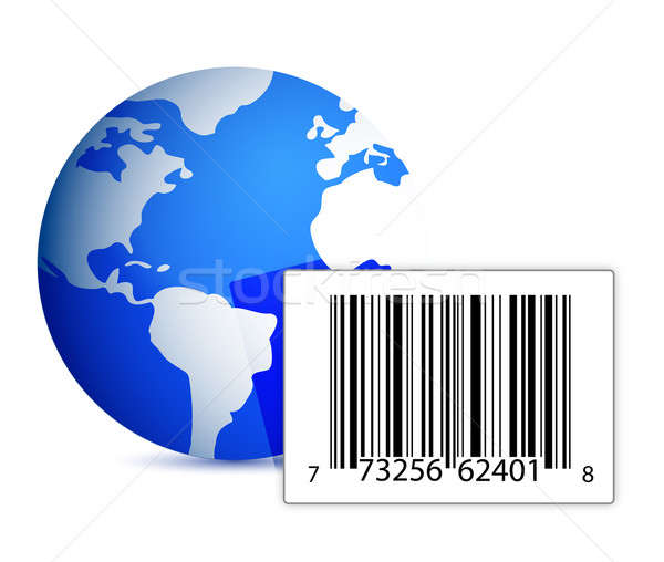 Globe and barcode Stock photo © alexmillos