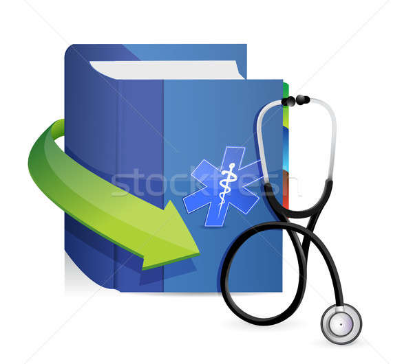 medicine book with a Stethoscope Stock photo © alexmillos