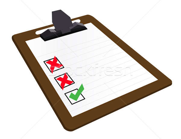 An illustration of a clipboard. Perhaps a survey, opinion poll,  Stock photo © alexmillos