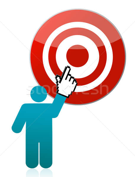 person pointing target illustration design Stock photo © alexmillos