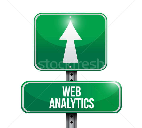 web analytics road sign illustration design over a white backgro Stock photo © alexmillos
