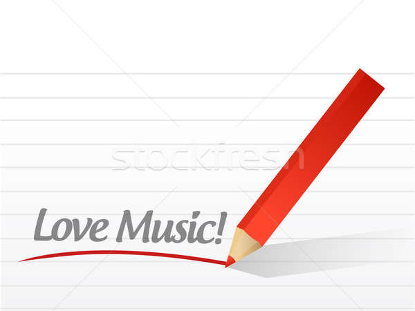 love music written on a white paper illustration design Stock photo © alexmillos