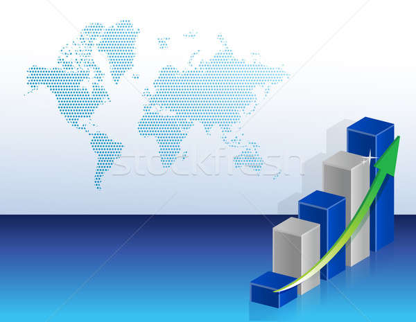 modern business graph map graphic background illustration Stock photo © alexmillos