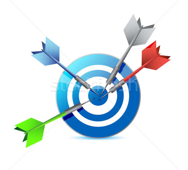 everyone hits the target. target and goal. illustration design o Stock photo © alexmillos