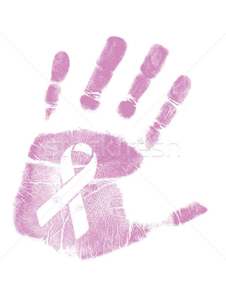 Breast Cancer Awareness handprint ribbon Stock photo © alexmillos