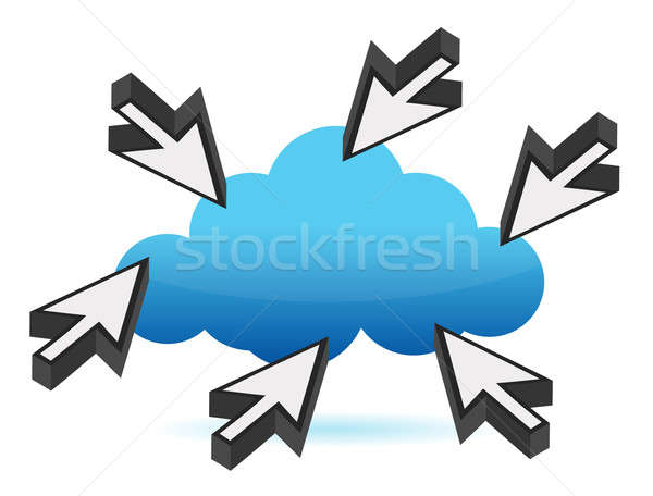 [[stock_photo]]: Curseur · icônes · nuage · illustration · design · internet