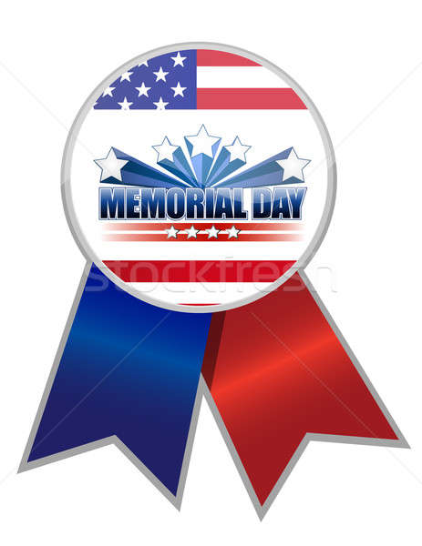 Memorial Day ribbon with the American flag colors isolated over  Stock photo © alexmillos
