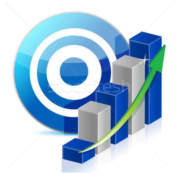 Target business illustratie ontwerp witte Blauw Stockfoto © alexmillos
