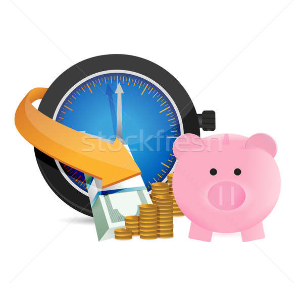 time to save money. concept illustration design over white Stock photo © alexmillos