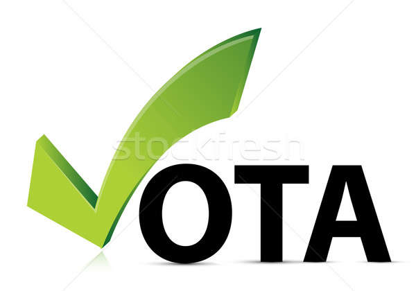 Zöld csekk osztályzat szavazás spanyol izolált Stock fotó © alexmillos