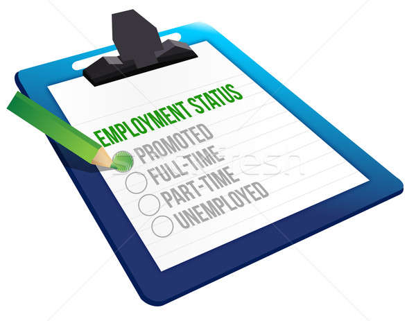 Stock photo: Employment Status clipboard