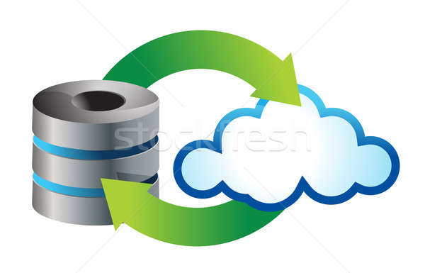 Cloud Computing Symbol Internet abstrakten Software Taste Stock foto © alexmillos