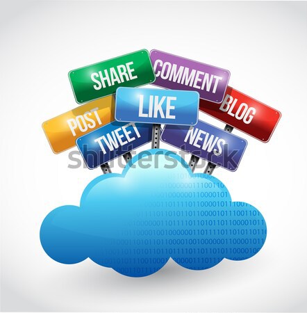 Cloud Computing Schild Illustration Design Business Himmel Stock foto © alexmillos