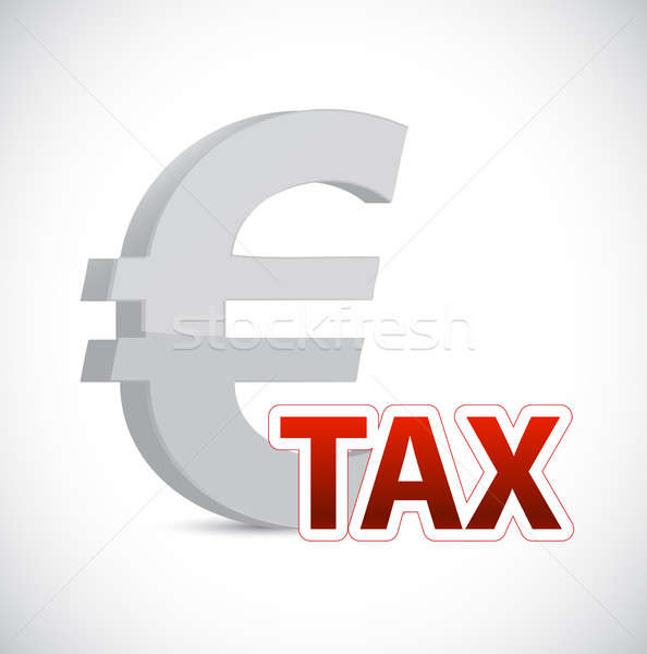 Euro currency tax sign concept illustration Stock photo © alexmillos
