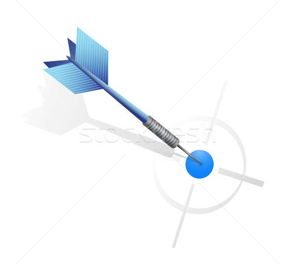 blue dart hitting the target. illustration design Stock photo © alexmillos