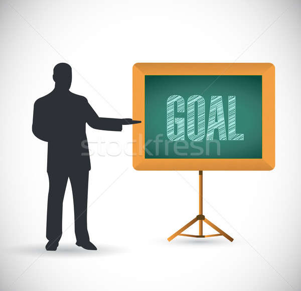 goal presentation concept illustration design over white Stock photo © alexmillos