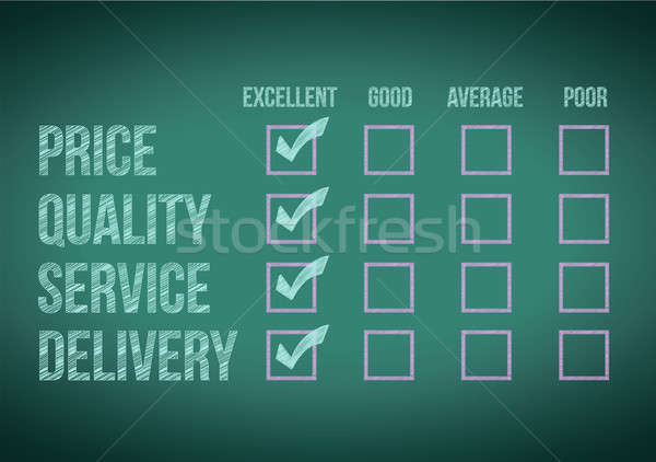 evaluate customer survey form illustration design over a white b Stock photo © alexmillos