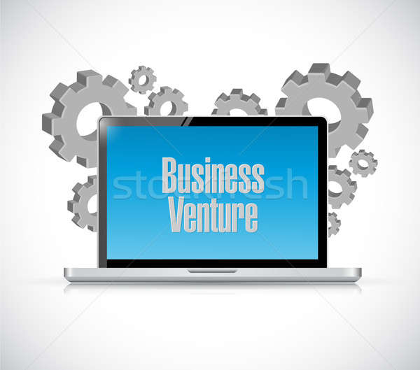 Stockfoto: Business · onderneming · computer · teken · illustratie · ontwerp