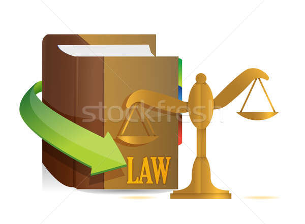 Törvényhozás egyensúly könyv illusztráció terv fehér Stock fotó © alexmillos