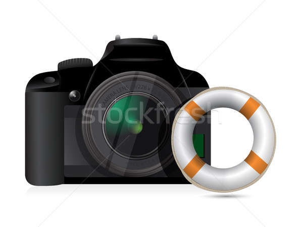 Fotocamera sos illustrazione design bianco corpo Foto d'archivio © alexmillos