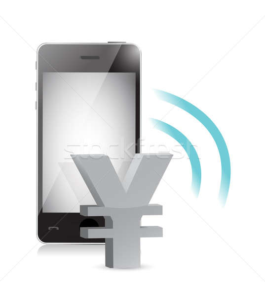 yen currency management on a mobile phone Stock photo © alexmillos