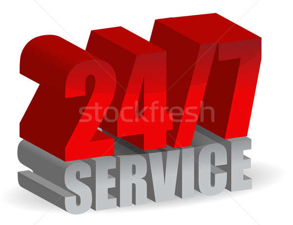 Service Business Design Zeichen Zeit rot Stock foto © alexmillos