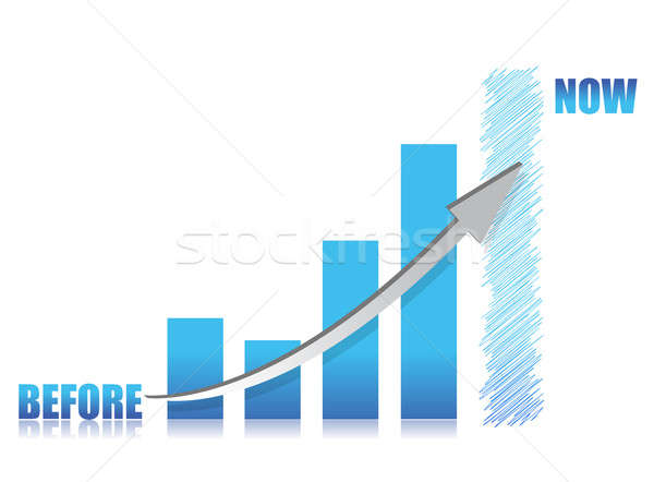 business conception -blue glass graph illustration design Stock photo © alexmillos