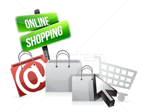 online shopping illustration concept over a white background Stock photo © alexmillos